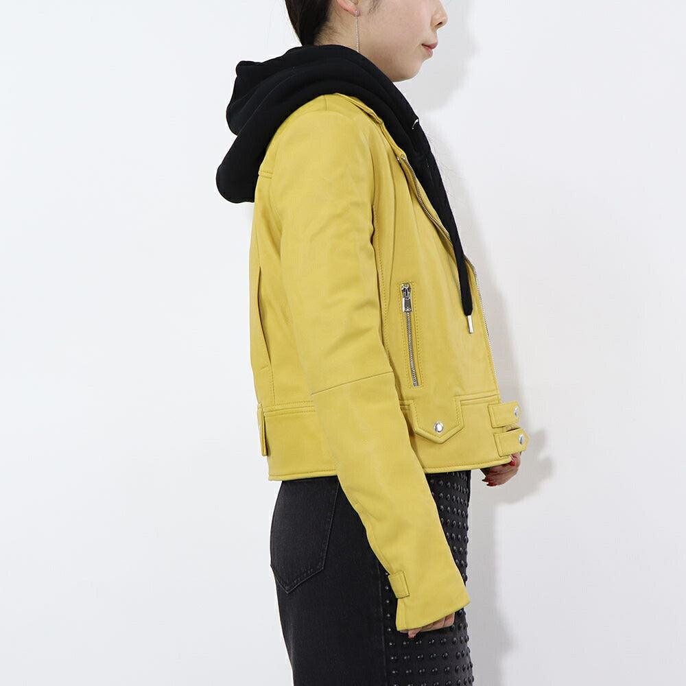 PINKO イエロー レザージャケット 1G14YL-Y672