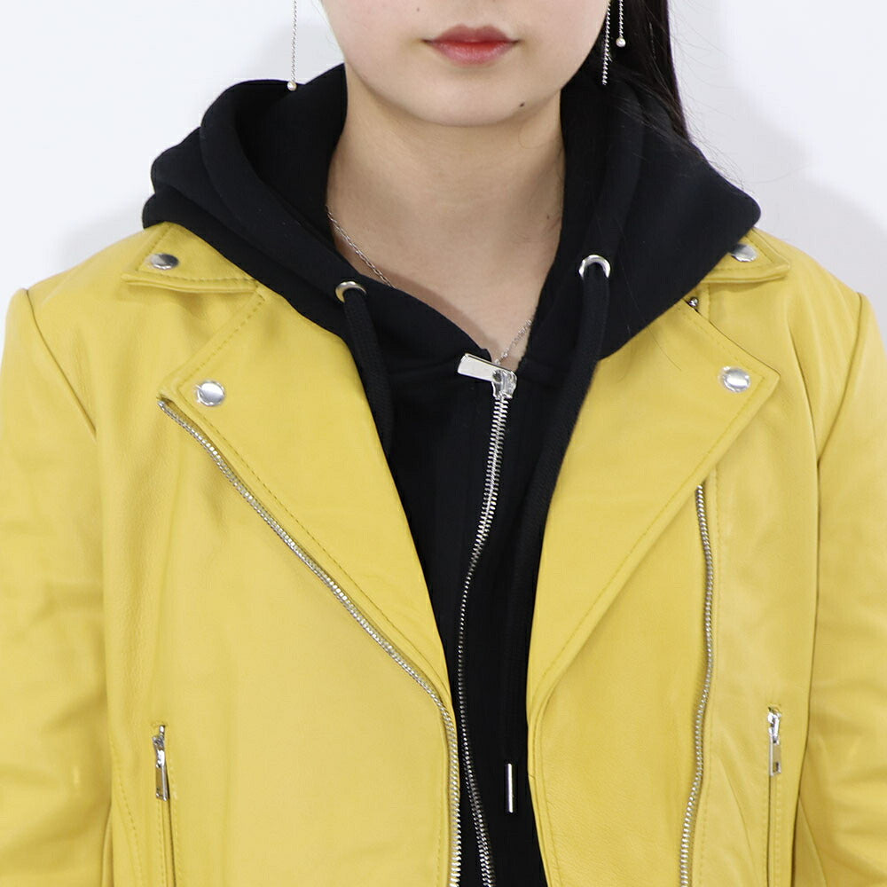 PINKO イエロー レザージャケット 1G14YL-Y672