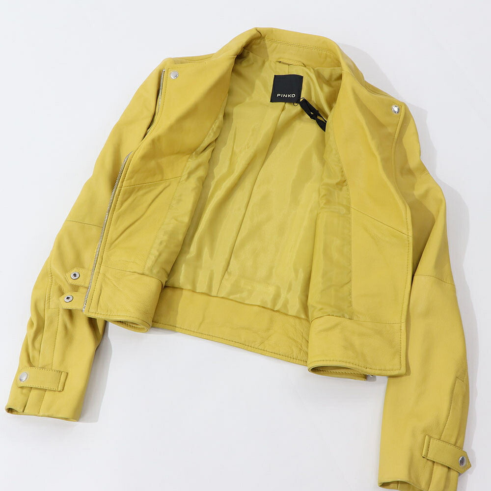 PINKO イエロー レザージャケット 1G14YL-Y672