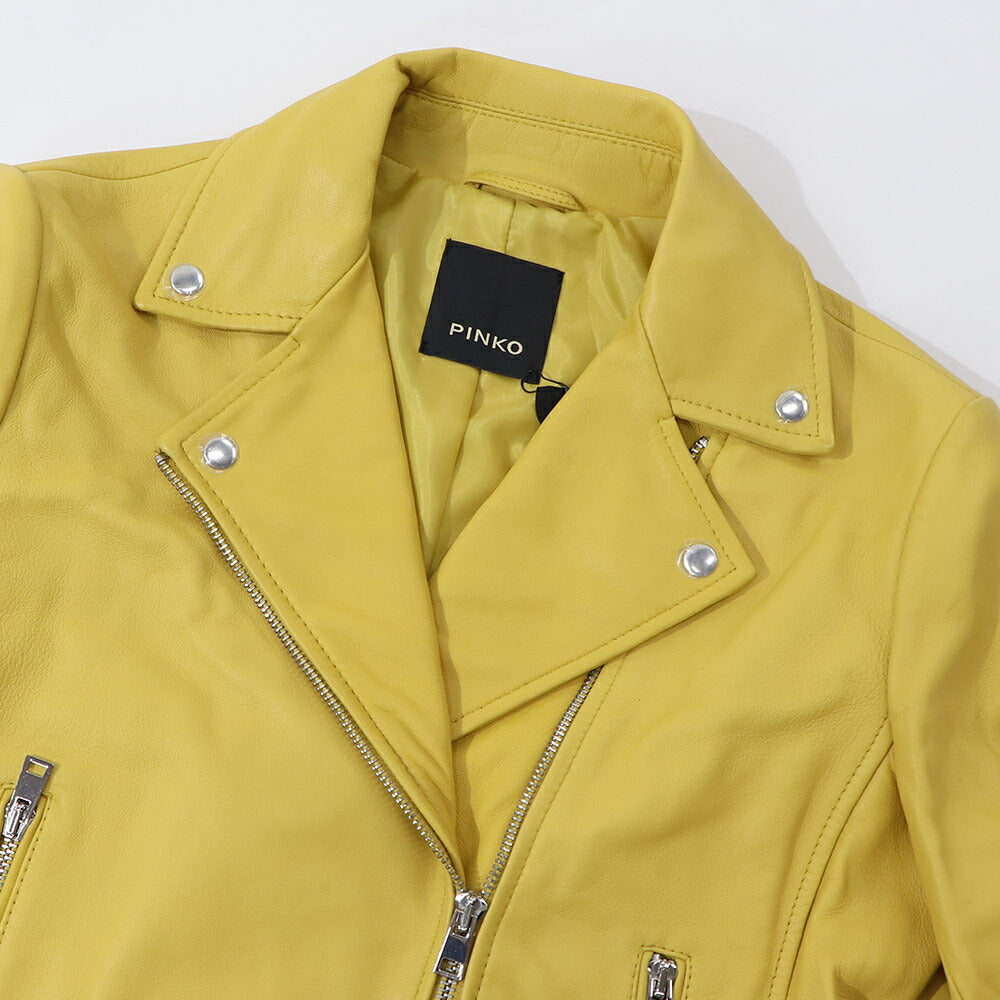 PINKO イエロー レザージャケット 1G14YL-Y672