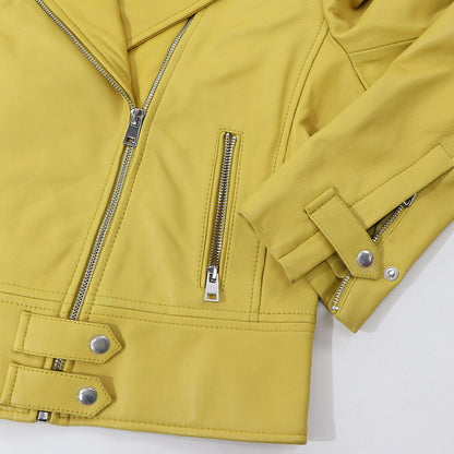 PINKO イエロー レザージャケット 1G14YL-Y672