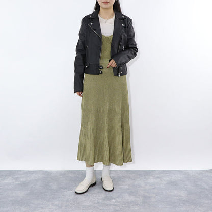 PINKO レッド ブラック レザージャケット 1G151Q-Y672