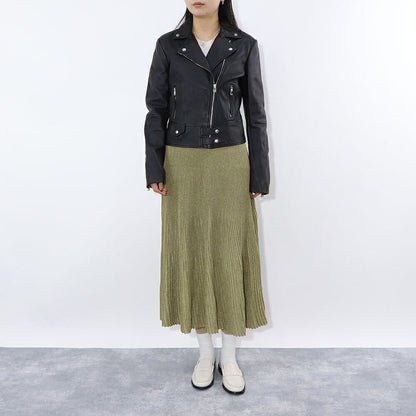 PINKO レッド ブラック レザージャケット 1G151Q-Y672