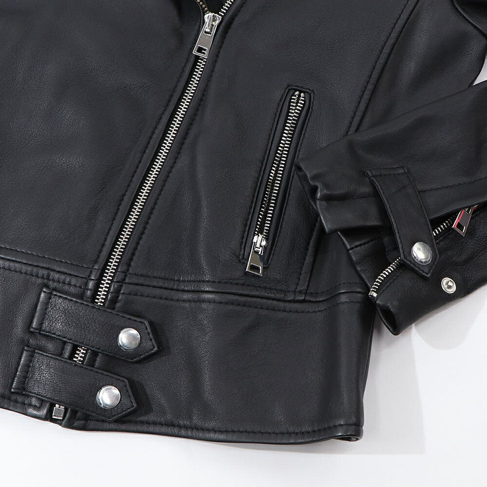 PINKO レッド ブラック レザージャケット 1G151Q-Y672