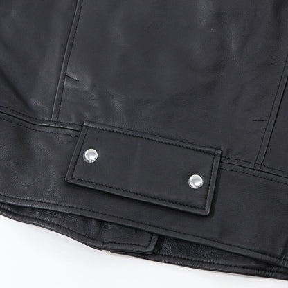 PINKO レッド ブラック レザージャケット 1G151Q-Y672