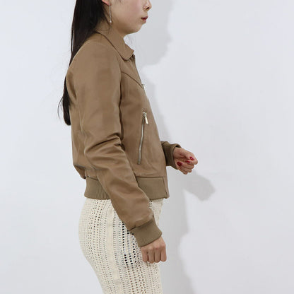 PINKO ブラウン レザージャケット 1G15DB-Y672