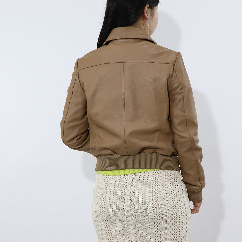 PINKO ブラウン レザージャケット 1G15DB-Y672