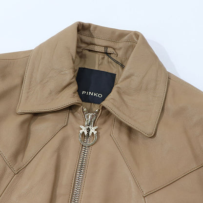 PINKO ブラウン レザージャケット 1G15DB-Y672