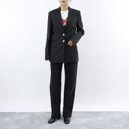 PINKO ジャケット ブラック ストライプ スーツ 1G15K4-8146