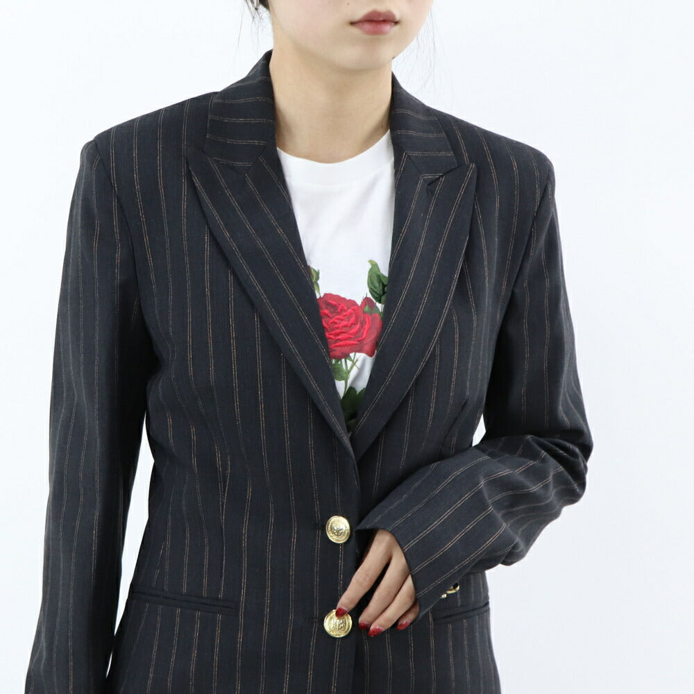 PINKO ジャケット ブラック ストライプ スーツ 1G15K4-8146