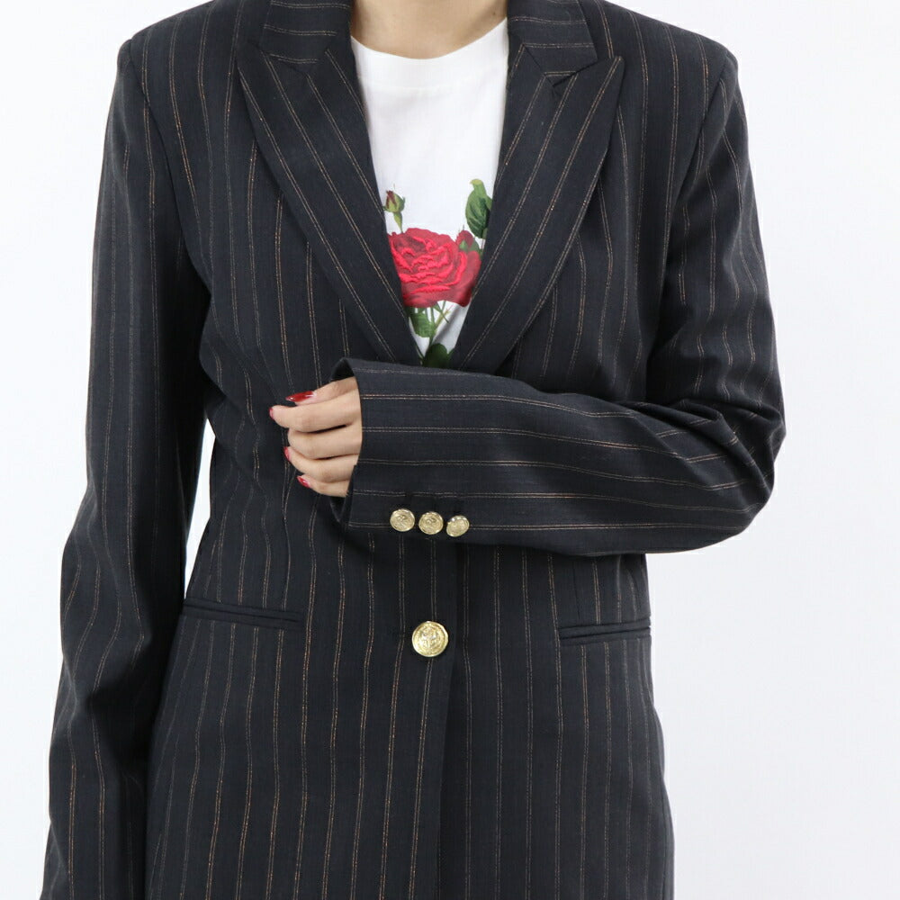 PINKO ジャケット ブラック ストライプ スーツ 1G15K4-8146