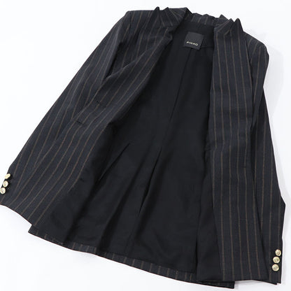 PINKO ジャケット ブラック ストライプ スーツ 1G15K4-8146