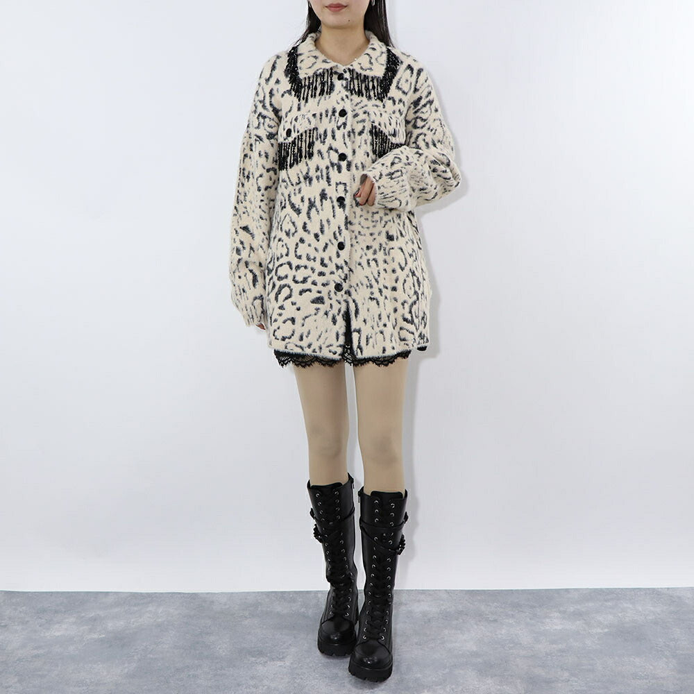 PINKO ニット ホワイト系 ヒョウ柄 1G17UR-A028