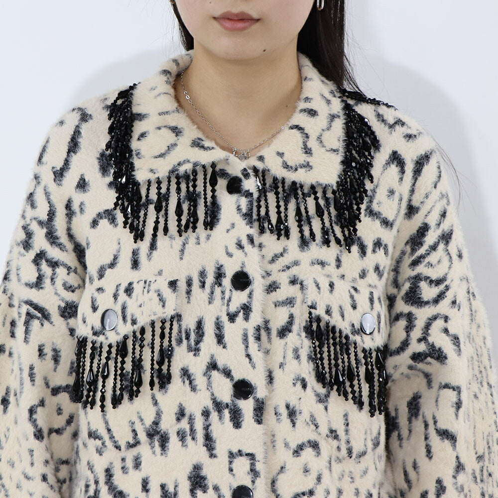 PINKO ニット ホワイト系 ヒョウ柄 1G17UR-A028