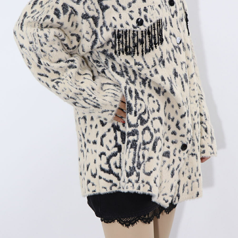 PINKO ニット ホワイト系 ヒョウ柄 1G17UR-A028