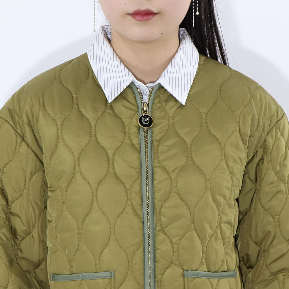 PINKO ジャケット カーキ キルティング ショート丈 1G17Y4-Y828