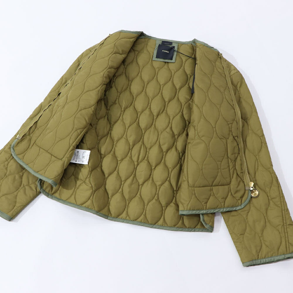 PINKO ジャケット カーキ キルティング ショート丈 1G17Y4-Y828