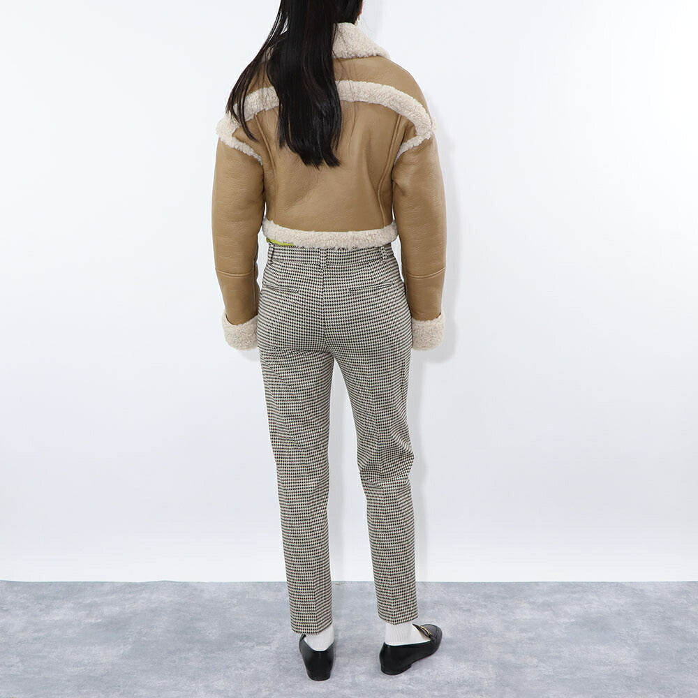 PINKO ブラウン ボアジャケット レザージャケット 1G1807-Y4V5