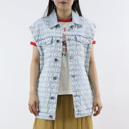 PINKO ブルー ジーンズベスト 1J10EF-Y653