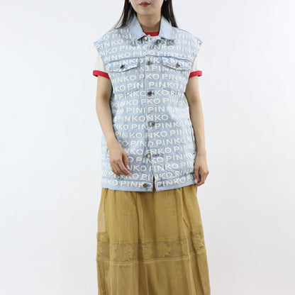 PINKO ブルー ジーンズベスト 1J10EF-Y653