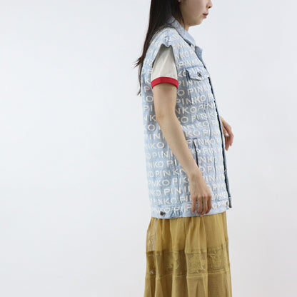 PINKO ブルー ジーンズベスト 1J10EF-Y653