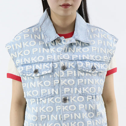 PINKO ブルー ジーンズベスト 1J10EF-Y653