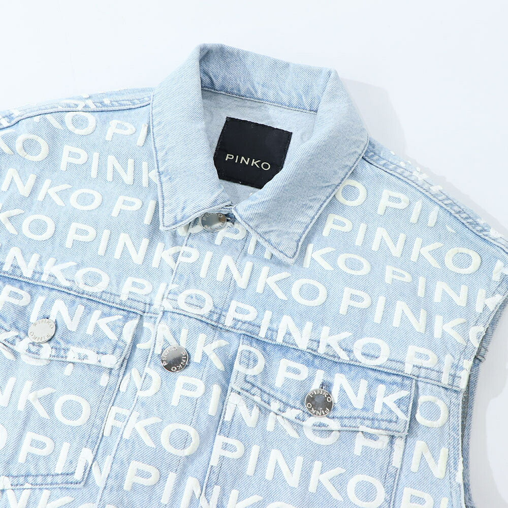 PINKO ブルー ジーンズベスト 1J10EF-Y653