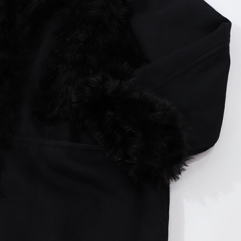 PINKO コート ブラック ロングコート ファー 1J10JB-Y6GS