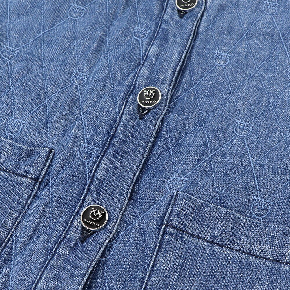 PINKO ブルー デニムジャケット キルティング LOVEBIRDS 1J10W8-Y884