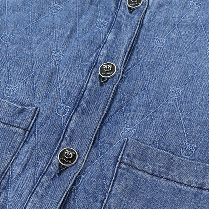 PINKO ブルー デニムジャケット キルティング LOVEBIRDS 1J10W8-Y884
