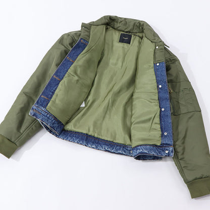 PINKO ジャケット ブルー×カーキ デニム 1J110G-A0A1