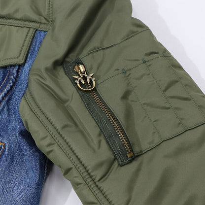 PINKO ジャケット ブルー×カーキ デニム 1J110G-A0A1