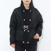 PINKO ブラック キルティング デニムコンビ ダブルジャケット 1J110W-A0A2