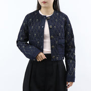 PINKO ジャケット インディゴブルー デニム生地 LOVEBIRDS 1J1115-A0A4