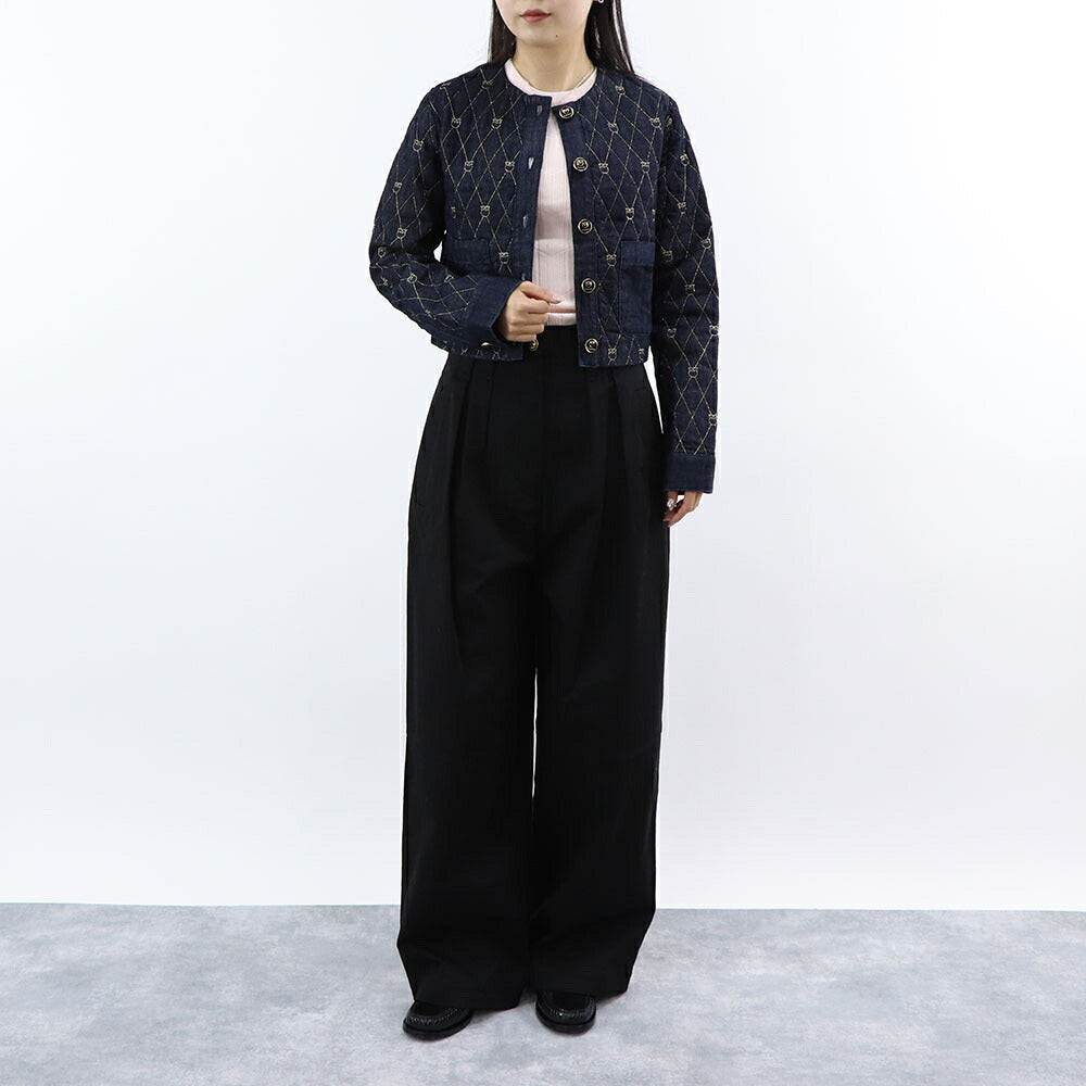 PINKO ジャケット インディゴブルー デニム生地 LOVEBIRDS 1J1115-A0A4