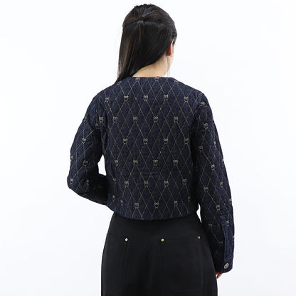 PINKO ジャケット インディゴブルー デニム生地 LOVEBIRDS 1J1115-A0A4