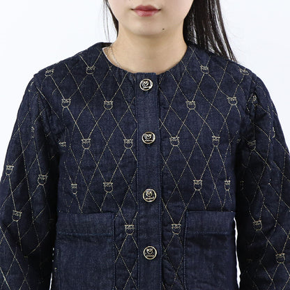 PINKO ジャケット インディゴブルー デニム生地 LOVEBIRDS 1J1115-A0A4