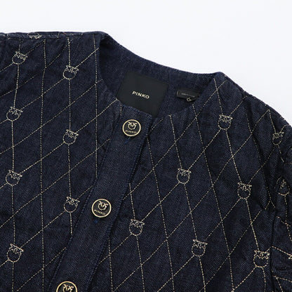 PINKO ジャケット インディゴブルー デニム生地 LOVEBIRDS 1J1115-A0A4