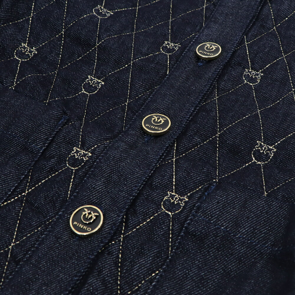 PINKO ジャケット インディゴブルー デニム生地 LOVEBIRDS 1J1115-A0A4
