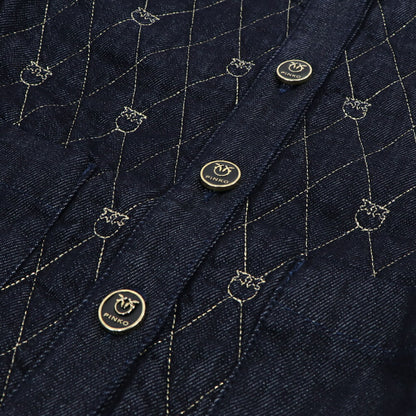 PINKO ジャケット インディゴブルー デニム生地 LOVEBIRDS 1J1115-A0A4