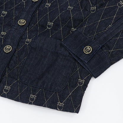 PINKO ジャケット インディゴブルー デニム生地 LOVEBIRDS 1J1115-A0A4