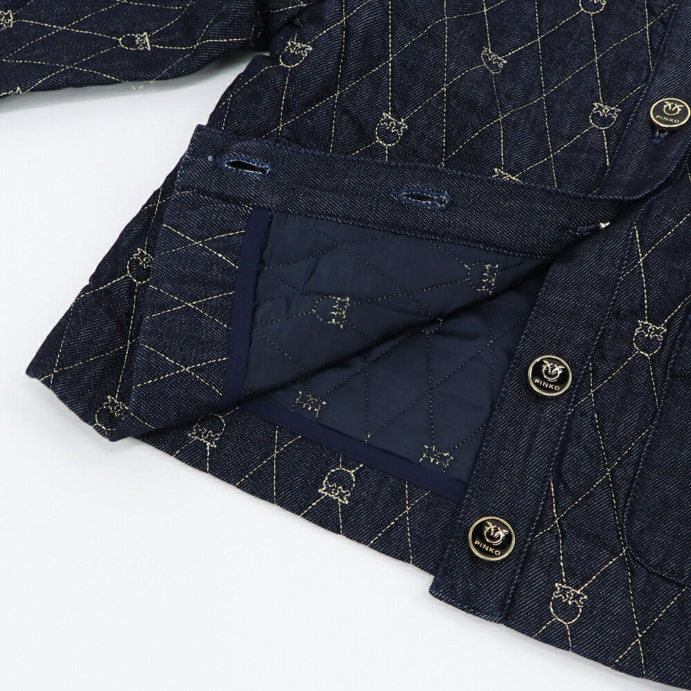PINKO ジャケット インディゴブルー デニム生地 LOVEBIRDS 1J1115-A0A4