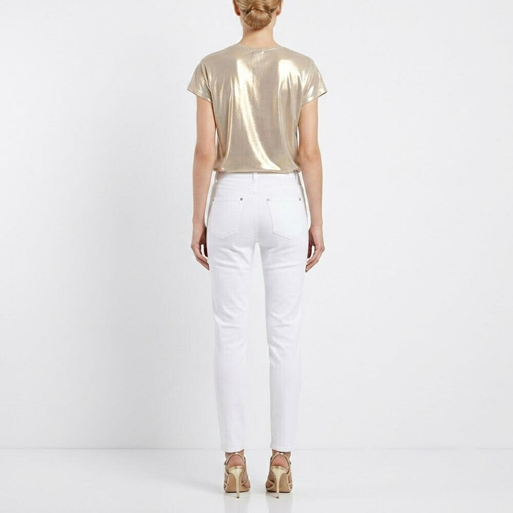 PINKO ピンコ レディース トップス Tシャツ・カットソー ゴールド サテン ラメ 透け感 半袖 1G15TC-Y63D