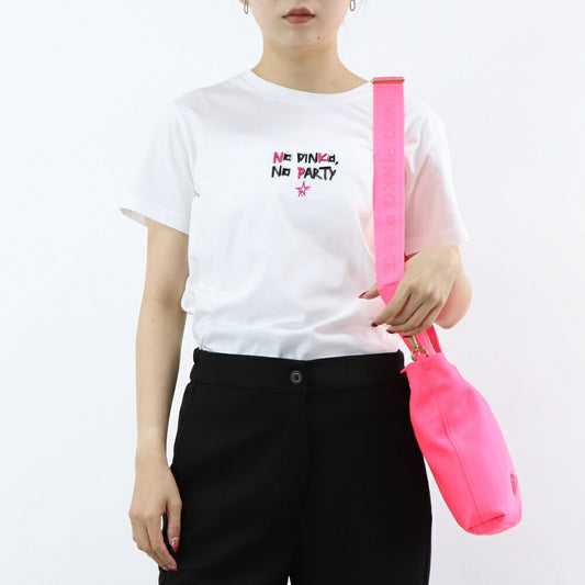 PINKO Tシャツ ホワイト シンプルロゴ 半袖 1G16J4-Y74W
