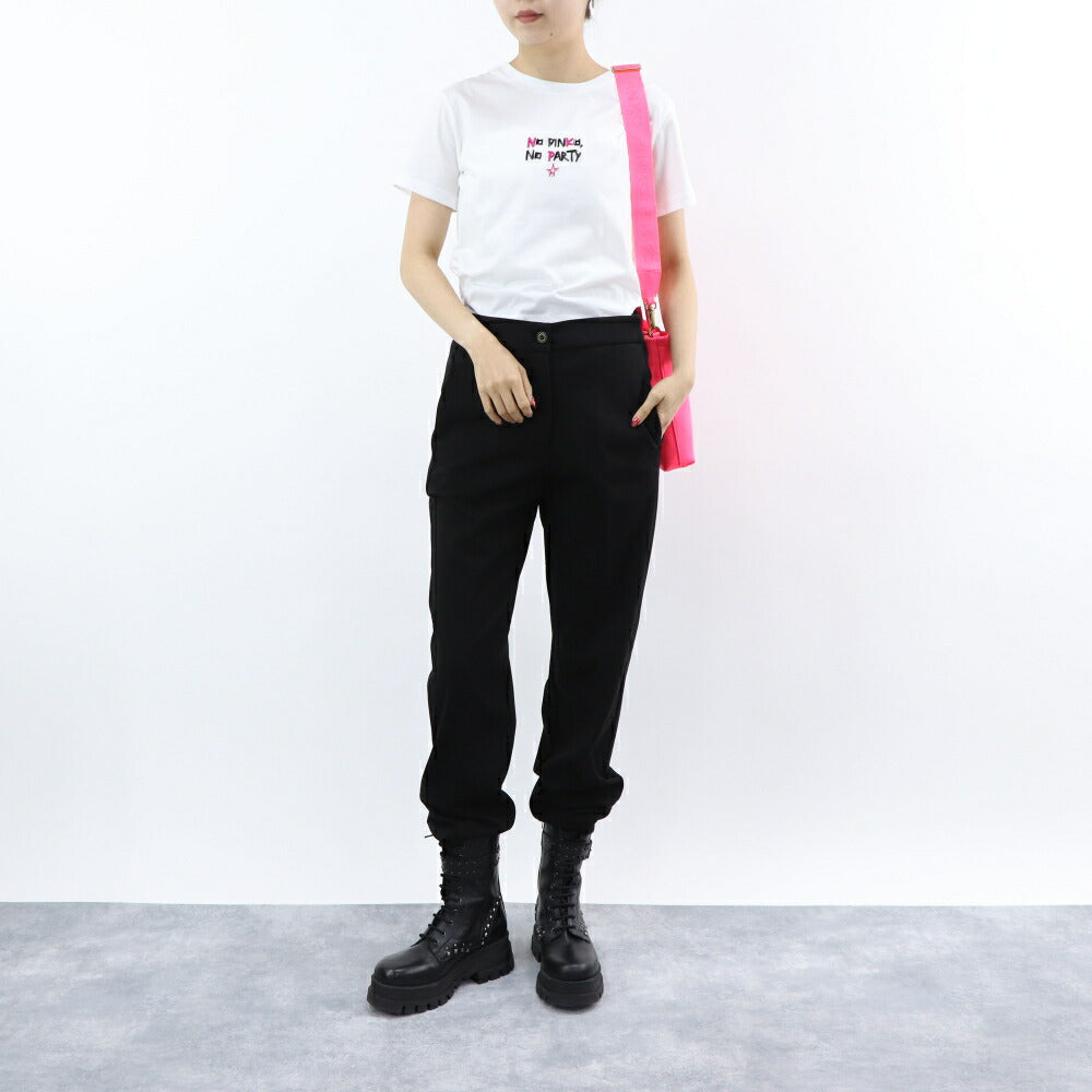 PINKO Tシャツ ホワイト シンプルロゴ 半袖 1G16J4-Y74W