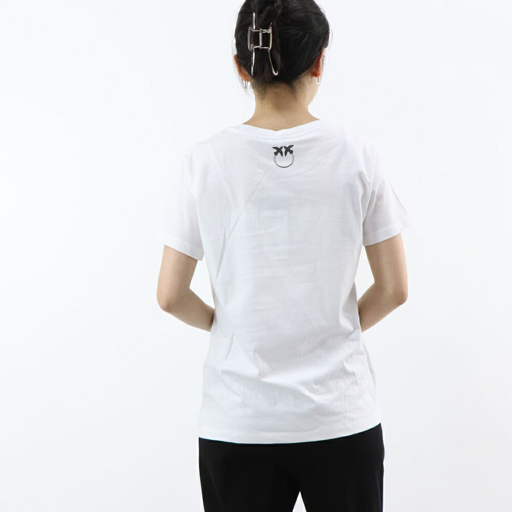 PINKO Tシャツ ホワイト シンプルロゴ 半袖 1G16J4-Y74W