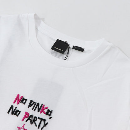 PINKO Tシャツ ホワイト シンプルロゴ 半袖 1G16J4-Y74W