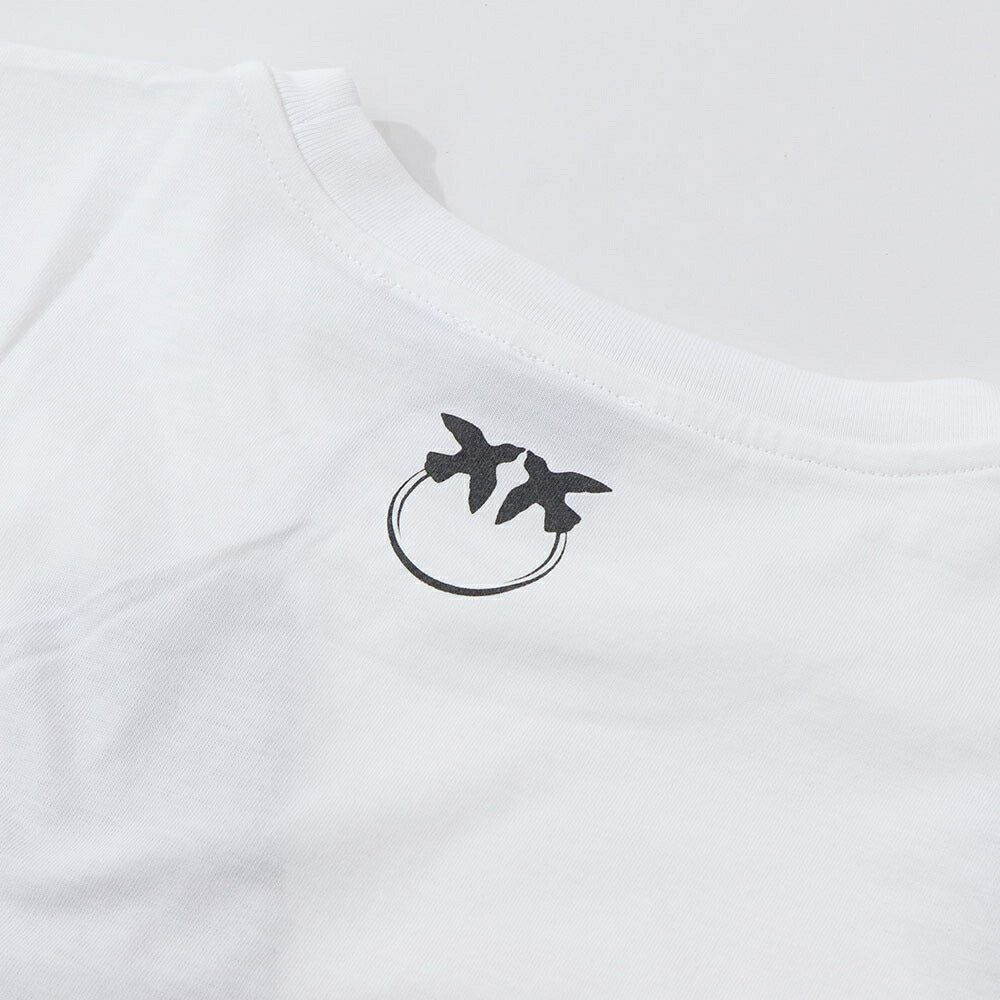 PINKO Tシャツ ホワイト シンプルロゴ 半袖 1G16J4-Y74W