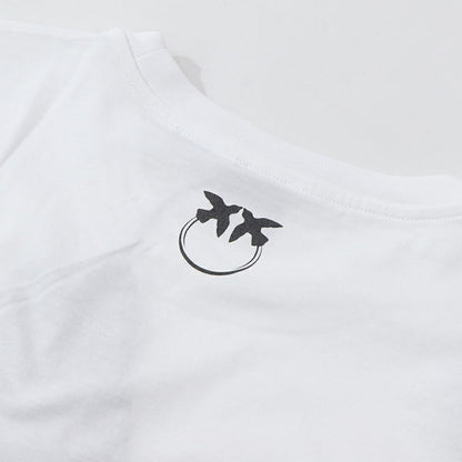 PINKO Tシャツ ホワイト シンプルロゴ 半袖 1G16J4-Y74W