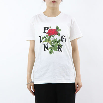 PINKO Tシャツ ホワイト プリント バッグロゴ 半袖 1G16UK-Y74W